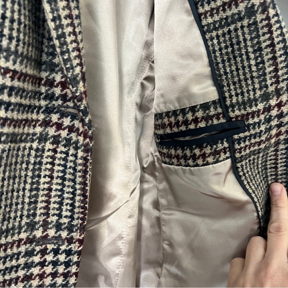 J.Crew Schoolboy Blazer Plaid Wool Brown Tan Gold Buttons Women’s Size 0 - Picture 6 of 10